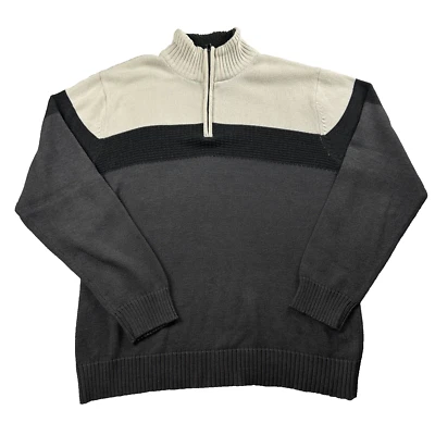 Suéter Oliver & Burke Hombre Talla XL 1/4 Cremallera Cuello Simulado Gris/Algodón Crema/Poliéster Foto 1 de 4