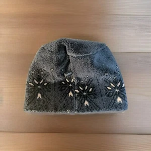 VINTAGE Black Diamond Fleece Beanie Hat Adult One Size Ski Winter - Picture 1 of 9