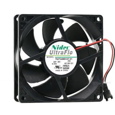 Nidec T92T24MS1A7-51 24V 0.22A 9025 9CM 2-wire inverter cooling fan - Image 1 of 4