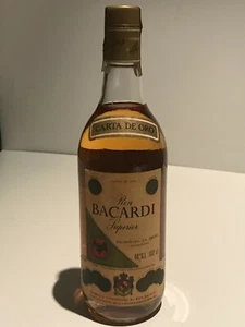 RHUM RUM RON BACARDI SUPERIOR CARTA DE ORO ESPAÑA MALAGA 40% 1L. AÑOS 80 - Imagen 1 de 6