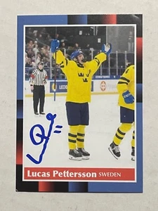 Anaheim Ducks LUCAS PETTERSSON signierte Schwedenkarte - Bild 1 von 1