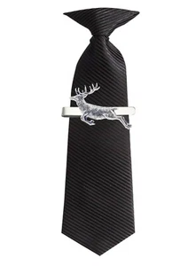 A60 Springender Hirsch feines englisches Zinn auf Krokodil Krawattenklammer 4 cm - Bild 1 von 2