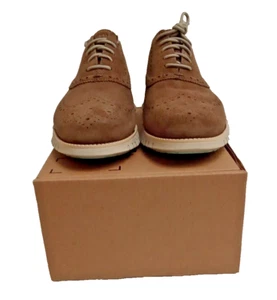 Cole Haan Men's Zerogrand Remastered Wingtip Oxford, Truffle Silver Lining, 10 - Picture 1 of 5