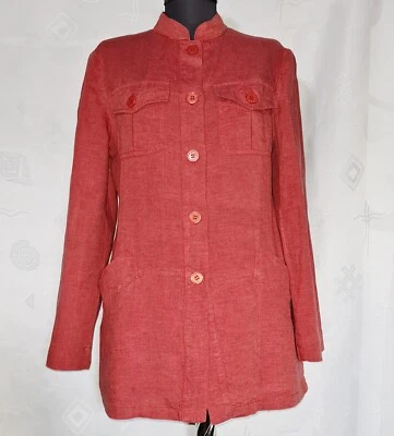 JACKET ITALY AUTHENTIC MAX MARA WEEKEND SOLID BRICK LINEN WOMEN'S-SIZE:US10/EU38 - Image 1 of 4