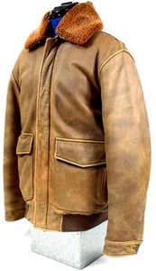 EDDIE BAUER Heritage Bomber Flight Jacket -Leather, Down Insulation * Men's S - Picture 1 of 22