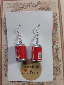  3D Handarbeit, Neuheit, Kitsch, Kawaii, Spaß, Cola Dose Ohrringe,  - Bild 1 von 2