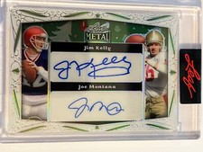 2023 Leaf Christmas NFL HOF Joe Montana Jim Kelly Dual Auto - SP Trees #d 1/2
