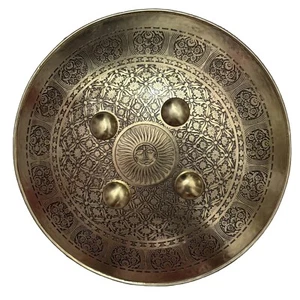 battle ready Marshal art trainer Shield With Engraved Carvings 16 Inches - Picture 1 of 5