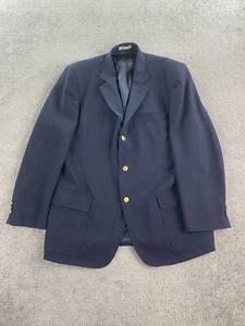 Vintage Orvis Blazer 46 L Navy Wool Gold Buttons Premium Logo University USA - Picture 1 of 17