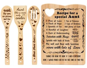 Aunt Gifts Thank You Gifts for Aunt from Niece Nephew Cutting Board Set Gift ... - Picture 1 of 7