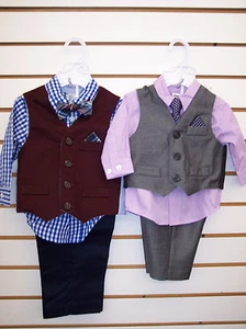 Infantiles para empezar 4 piezas Traje Chaleco Púrpura y Gris Talla 24 Meses - Imagen 1 de 1