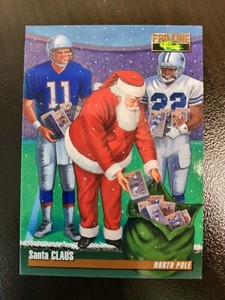 1995 Pro Line Classic Santa Claus Happy Holidays Emmitt Bledsoe Football Card