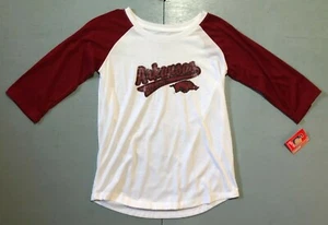Arkansas Razorbacks Colosseum T Shirt 3/4 Sleeve Girl's XL ( Women's Small ) NWT - Picture 1 of 2