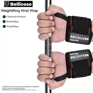 Cinghie da polso nere resistenti per sollevamento pesi impugnatura fitness allenamento palestra - Foto 1 di 4