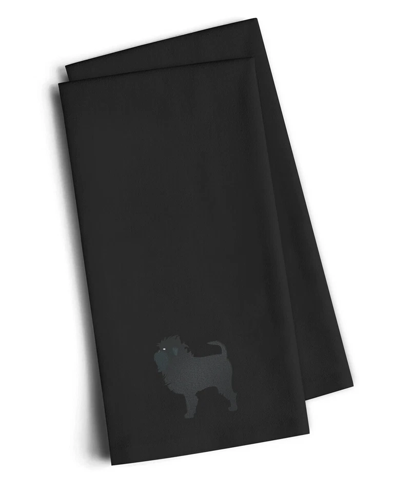 Affenpinscher Black Embroidered Towel Set of 2 BB3448BKTWE - Image 1 of 1