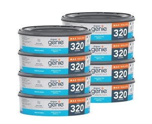 Diaper Genie Essentials round Refill 8-Pack, Holds up to 2560 Newborn Diapers. - Picture 1 of 9