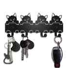 1pc Wall Mounted Cats Key Rack, Black Metal Key Holder, Storage Rack Hook