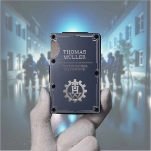 Technisches Hilfswerk THW Metall Aluminium Geldbeutel - Kartenhalter mit Gravur - Bild 1 von 6