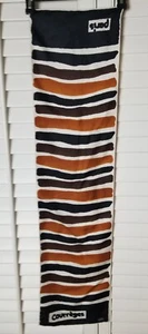 Vintage Courreges Paris Seidentuch 1970er Modern Art schwarz, braun, weiß 11 x 43" - Bild 1 von 5