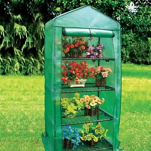 4 Tier Mini Greenhouse Outdoor Garden Plants Grow Green House PE Cover - Picture 1 of 25