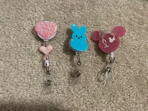 Lot of 3 Clip on Retractable Nurse Doctor ID Card Badge Holder Reel NEW - Picture 1 of 2