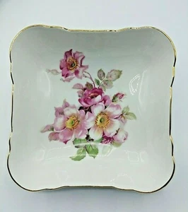 Wild Rose Schumann Arzberg Germany Square Vegetable Bowl 7" X 7" - Picture 1 of 5