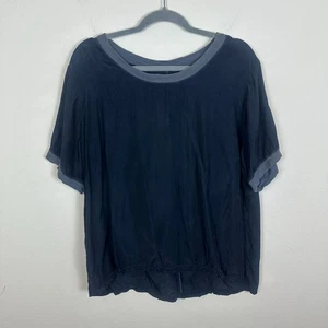 Camicetta Johnny Was blu navy M minimalista contemporanea vestibilità rilassata casual Everyda - Foto 1 di 8