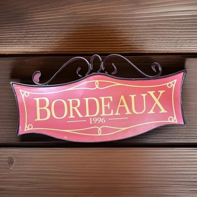Vintage BORDEAUX Metal Sign  Style for Wine Cellar Man Cave, Kitchen Rear 1996 - Image 1 of 4