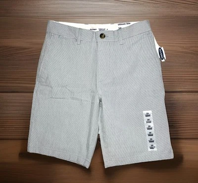 Pantalones Cortos Chinos Para Hombre Old Navy Ultimate Slim Integrado Flex 28 Azul, Blanco, Rayas Foto 1 de 4