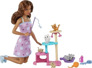 Barbie Kitty Condo Doll and Pets Playset with Barbie Doll (Brunette), 1 Cat, 4 K - Picture 1 of 6