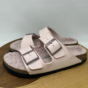 Birkenstock Arizona Microfiber Shearling Sandals Desert Dust Rose Womens Size 8 - Picture 1 of 19