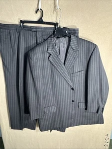 Tuta Baroni 52R personalizzata 2 pezzi 48X26 grigio scuro gessato super 150s braccia corte - Foto 1 di 21