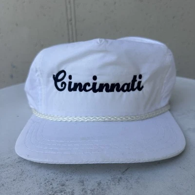 Vintage 90s Cincinnati Ohio Hat Mens White Strapback Cap Embroidered One Size - Image 1 of 4