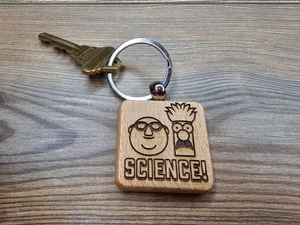 Laser Engraved "Muppets Science" Keychain **Both Sides Engraved** - Picture 1 of 5