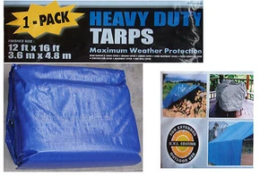 1X Poly Tarp Reversible Heavy Duty Tarpaulin Waterproof Cover 186GSM 3.6x4.8M - Picture 1 of 4
