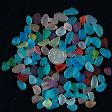 blue green red mixed sea beach glass small 100 piece lot bulk 8-12mm jewelry use