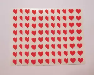 Mrs Grossmans Aufkleber Konvolut 10 Streifen ~ rote Herzen klein ~ 1979 Vintage - Bild 1 von 1