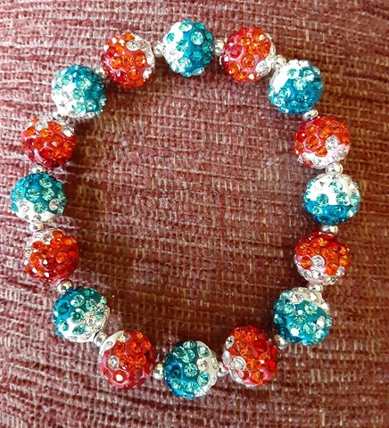 Miami Dolphins- Bling- Crystal-Rhinestone-Aqua/Orange/White-Bracelet Cover