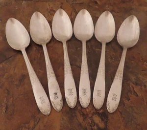 National Silver King Edward 6 Teaspoons Spoon Vintage Silverplate Flatware Lot G - Picture 1 of 6