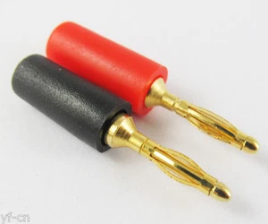 2pcs Copper Gold 2mm Banana Plug w/Hard Plastic for Test Probe Solder Connectors - Picture 1 of 5