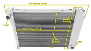 3 Row Atom Champion Radiator 20"-1968-1974 Chevy Chevy II Nova (Manual Trans) - Bild 1 von 7