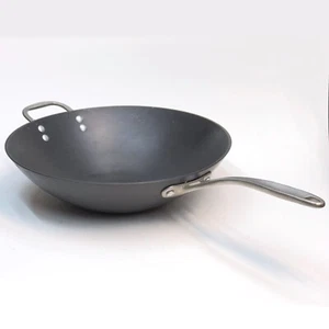 Calphalon harteloxiertes Aluminium 12" Rühren Braten flacher Boden Wok mit satinierten Griffen - Bild 1 von 4