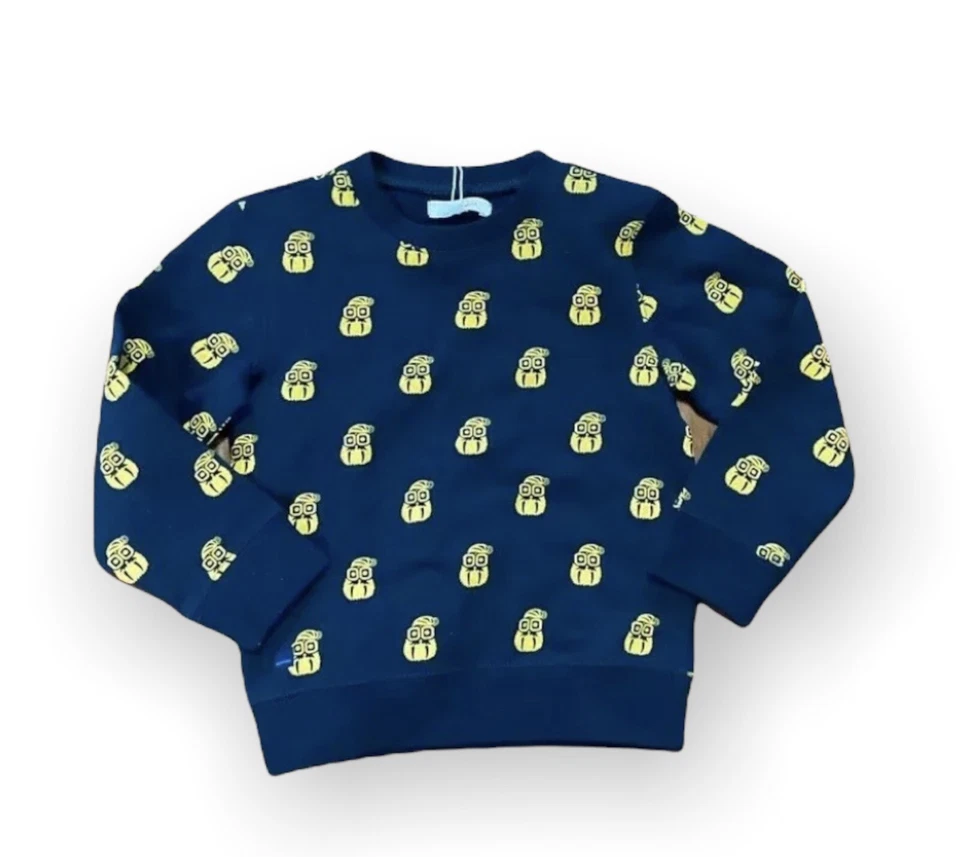 CATIMINI SWEATER Sz 4 Boys Hipster Print Blue Long Sleeves - Image 1 of 4