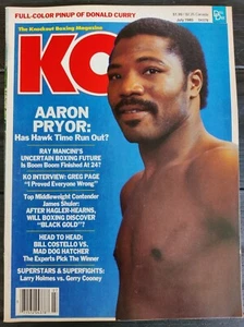 KO Boxing Sport Magazine July 85 Aaron Pryor Greg Page w/Donald Curry Poster - Imagen 1 de 11