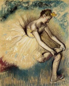 Dancer Putting on Her Slipper by Edgar Degar,Handmade oil painting Reproduce 019 - Bild 1 von 1