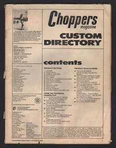 CHOPPERS MAGAZINE / CHOPPERS CUSTOM DIRECTORY, October 1976, NO COVERS - Picture 1 of 2