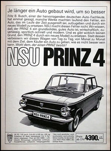 NSU Prinz 4, originale Werbung aus 1964 - Picture 1 of 1