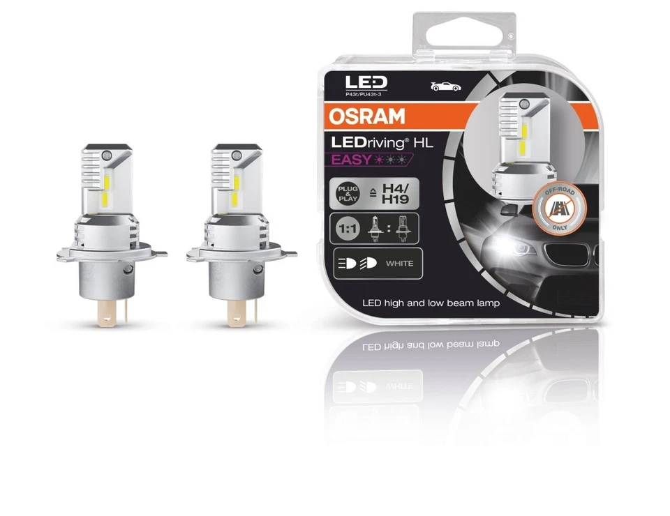 OSRAM 64193DWESY-HCB LED H4/H19 12V 18,7/19,0 W, P43t Paar Set - Bild 1 von 4