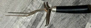 Vintage Meat Carving Serving Fork with Stand Faux Antler Handle W13 - Picture 1 of 4