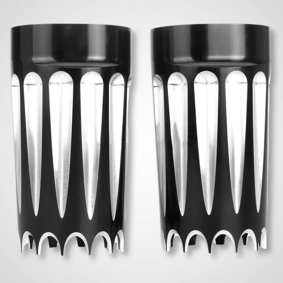 BLACK FORK SLIDER COVER For Harley FLT FLHR COW BELLS FLHX FLHTCU Freewheeler - Imagem 1 de 4